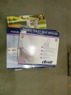 Drive 2 In. Raised Toilet Seat with Lid, Drive Premium Shower Chair with Back, Pivoting Mobility Bed Rail