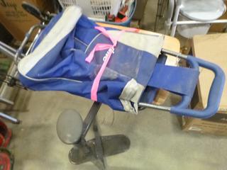 (1) Swivel/Pivot Tray Arm, (1) Deluxe Rolling Shopping Cart (E BACK)