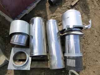 Assortment of Selkirk Chimney Parts, Includes 14 In. x 6 In. 45 Degree Offset Pc, 24 In. x 7 In. Section Pc and 24 In. x 6 In. Section Pc (Row 5)