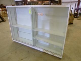 Display Case w/ Sliding Glass Doors and Adjustable Shelves, 72 In x 13 In. x 51 In. (EAST WALL)