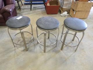 (3) Bar Stools w/ Swivel Tops, 25 1/2 In. H (P-1-1)