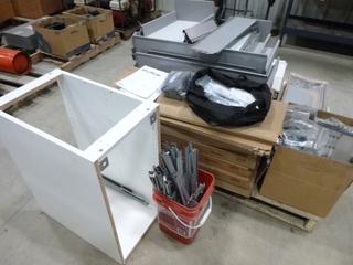 Ikea Lot of Unassembled Cabinet Bases, Drawers, C/w Misc Hardware (East Wall)