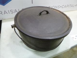 Cast Iron Pot w/ Lid *Note: Piece Broken Off On Lid* (A2)