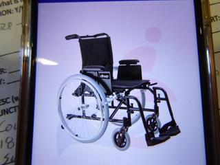 Unused Drive Cougar Ultra Light Wheelchair, 18 In. Detachable "T" Arms, Swing Away Foot Rests