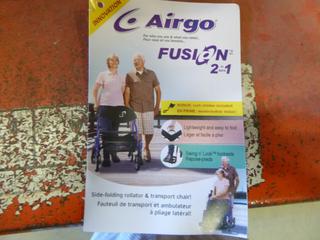 Unused Airgo Fusion F20 2 in 1 Side Folding Rollator and Transport Chair