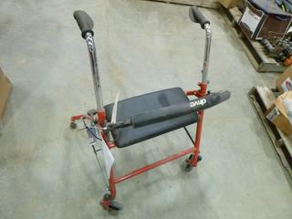 2 in 1 Side Folding Rollator Transport Chair, 1239RD (S-3-2)