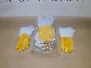 (12) Unused Elk Hide Welders Gloves, Size Medium (C2)