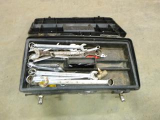 Toolbox c/w Assortment of Wrenches *Note: Toolbox Cover Broken* (N-5-1)