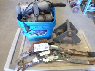 In Line Circulating Heaters, (2) Cable Hoist / Come-A- Long, 1/2 Ton Hoist, Trolley. (4) Sets of Booster Cable Clamps (J-4-1)