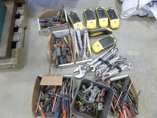 Tote of Misc Screwdrivers and Wrenches, (R-3-1)