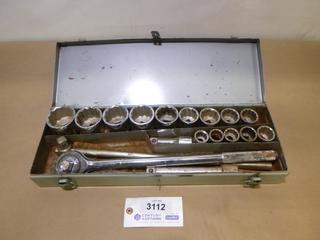 18 Pc. 3/4 In. Drive Socket Set, Sizes 7/8 In. to 2 In. (C1)