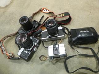 Assortment of Cameras, Brands Such As Minolta, Canon and Others (E-1)