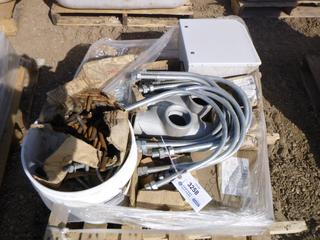 Qty of U Hooks, Bolts, Nuts, Electrical Boxes and More (NORTH FENCE)