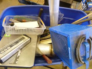 Misc. Shop Tools, Includes Clamps, Shrink Wrap, Hand Tools, Heater (Row 1)