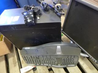 (1) Dell Computer Monitor, W/ HP Computer Tower and Microsoft Keyboard