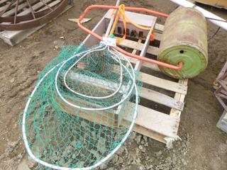 Qty of Fishing Nets and Rack, C/w Roller (NORTH FENCE)