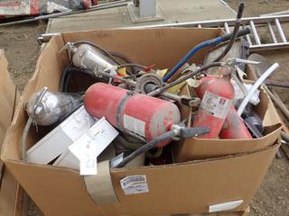 Qty of Fire Extinguishers, First Aid Kits, Straps and More w/ Crate (NORTH FENCE)