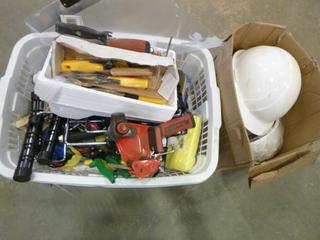 Assorted Painting Supplies: Trowels, Rollers, Sponges, Paint Trays, Brushes, Overalls, Hard Hats, Etc. (Row 5)