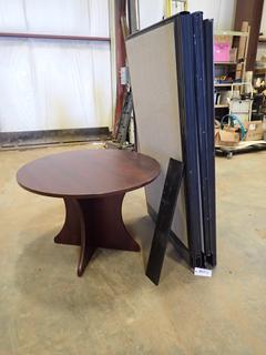 Qty of Misc. Office Furniture, Including 42 In. Table and Wall Partitions