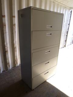 5 Drawer File Cabinet, 36 In. x 67 In. x 19 In. * Note: No Key*