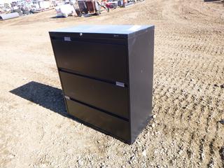 3 Drawer Filing Cabinet, 36 in. x 40 1/2 In. x 18 In. * Note: No Key*
