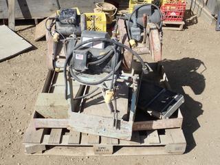 Qty Of (3) Target Tile Saws w/ Baldor 1.5hp Single Phase Industrial Motors. *Note: (1) Runs, (2) Running Condition Unknown*