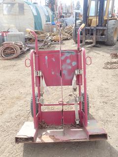 Oxy/Acetylene Cutting Torch Cart w/ 26in X 18in X 7 1/2in Storage Cabinet And Fork Pockets