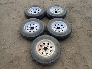 Qty Of (4) Carlisle Sport Trail LH ST175/80 D13 Tires w/ Rims And (1) King Tire ST5000 ST 175/80 D13 Tire