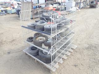 42in X 36in X 35in Double Sided 3-Tier Rack C/w Assorted Tires