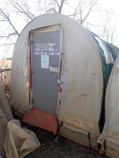 8ft X 8ft X 8ft PCL Shelter, Wired For Power *Note: Rips In Tarp, Buyer Responsible For Load Out*