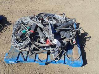 Qty Of Assorted Wire Rope Slings, Fall Arrest Slings, Wire Rope, Anchor Slings And Steel Cable