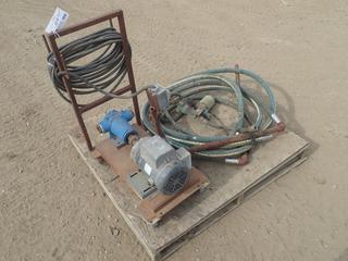 Viking HJ4195 Water Pump w/ Baldor 1.5hp 115/230V Single Phase Industrial Motor, Hose And 27in X 16in Cart