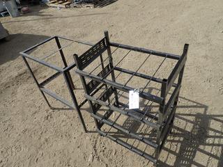 (1) 4-Tier Metal Rack And (1) Metal Stand