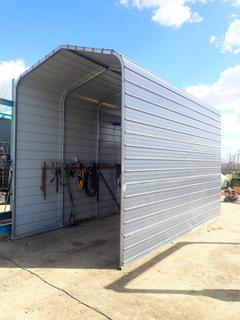 20ft X 121in X 165in Storage Shed C/w Glass Door *Note: Contents Not Included, Buyer Responsible For Load Out*