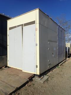 19ft X 109in X 11ft Skid Mtd. Insulated Paint Shed C/w (4) Sets Of Doors *Note: Hole In Roof For Ventilating, Contents Not Included, Buyer Responsible For Load Out*