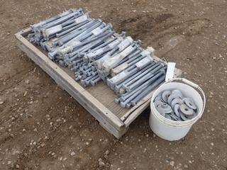 Qty Of Assorted Galvanized Bolts, 12 1/2in - 19 1/4in X 3/4in Square Head Bolts And Nuts