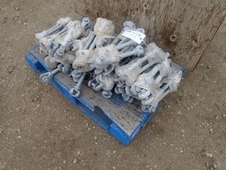 Qty Of Assorted Galvanized Steel Link Socket Clevises 