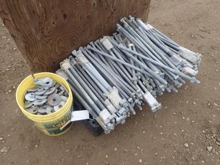 Qty Of 24in X 3/4in Galvanized Steel Bolts And Nuts