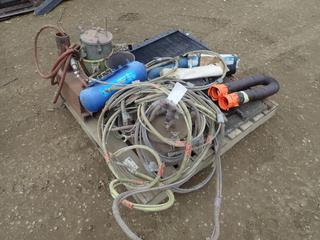 Qty Of Paint Pots, Hoses, Compressor Tank Radiator, Heater Core And Drain Hose For Camper Trailers