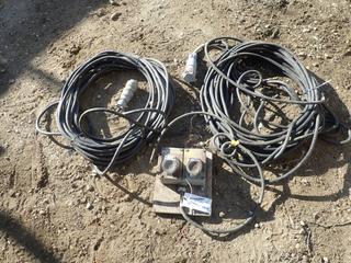 (2) Heavy Duty Extension Cords C/w Explosion Proof Plug Ins *Note: Some Ends Require Repair*