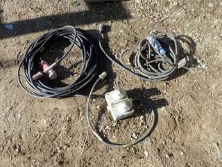 (2) Heavy Duty Extension Cords C/w Explosion Proof Plug Ins *Note: Some Ends Require Repair*