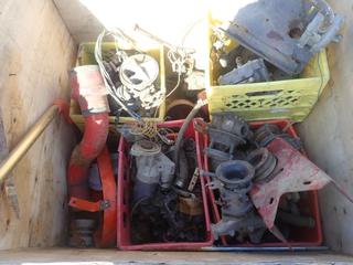 Qty Of Pulleys, Pipe Fuel Pump, Starter, Carburetor And Misc Supplies