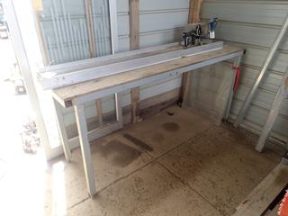 7ft X 2ft X 38in Glass Cutting Table C/w Cutter *Note: Running Condition Unknown*