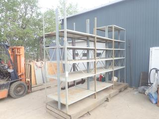 Shelving Unit w/ (3) 4ft X 1ft X 8ft And (3) 4ft X 2ft X 8ft Sections 