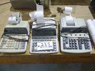 Qty Of (3) Office Calculators w/ Printing Function