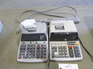(2) Office Calculators w/ Printing Function C/w Power Bar