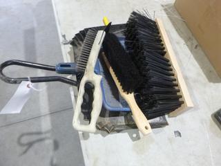 (2) Hand Sweepers, (1) Broom Head And (2) Dust Pans