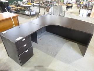 3ft 5in X 5ft 11in X 2ft 6in L-Shaped Office Desk 