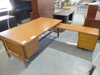 3ft X 5ft 9in X 2ft 5in L-Shaped Office Desk w/ Adjustable Side 