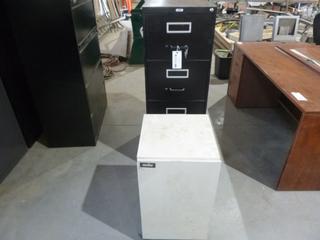 2ft 3in X 1ft 6in X 4ft 4in 4-Drawer Filing Cabinet C/w 1 ft 5in X 1ft 4in X 2ft 5in Portable Storage Cabinet